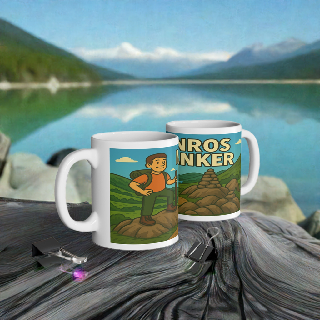 Funny Munro Wanker mug for men - ceramic hiking gift