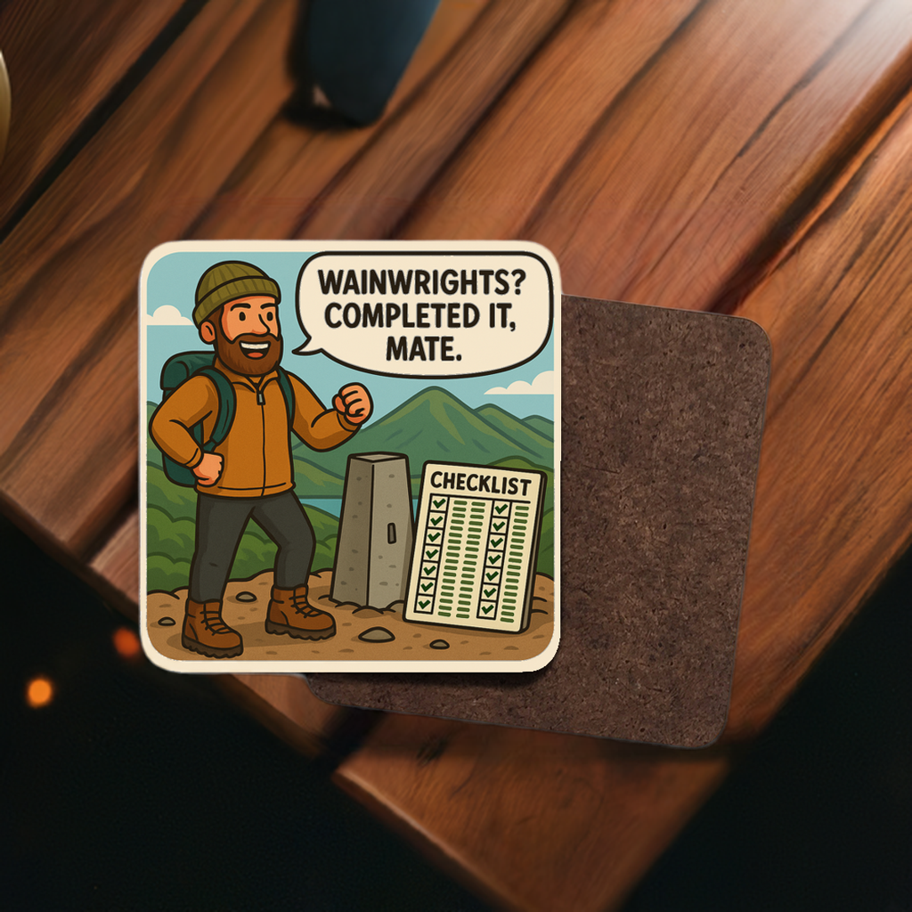 Humorous Lake District coaster for men who love Wainwrights - The Obese Hiker