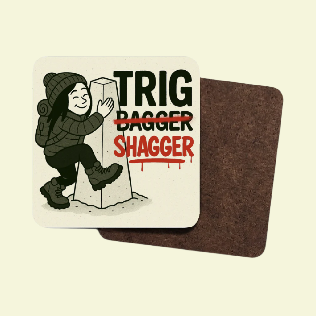 Walking and hiking coaster for her - Trig Bagger style