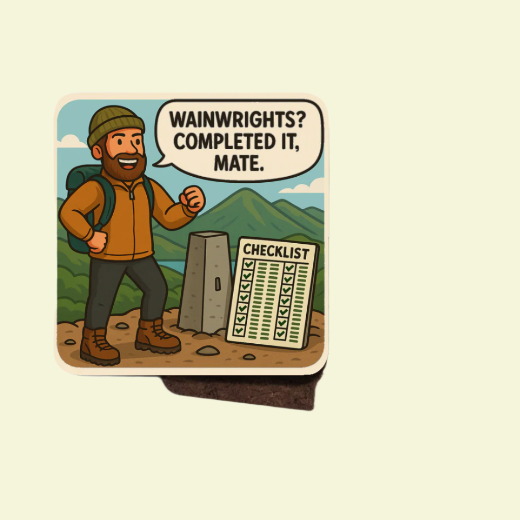 Sarcastic Lake District coaster for male Wainwright baggers - The Obese Hiker