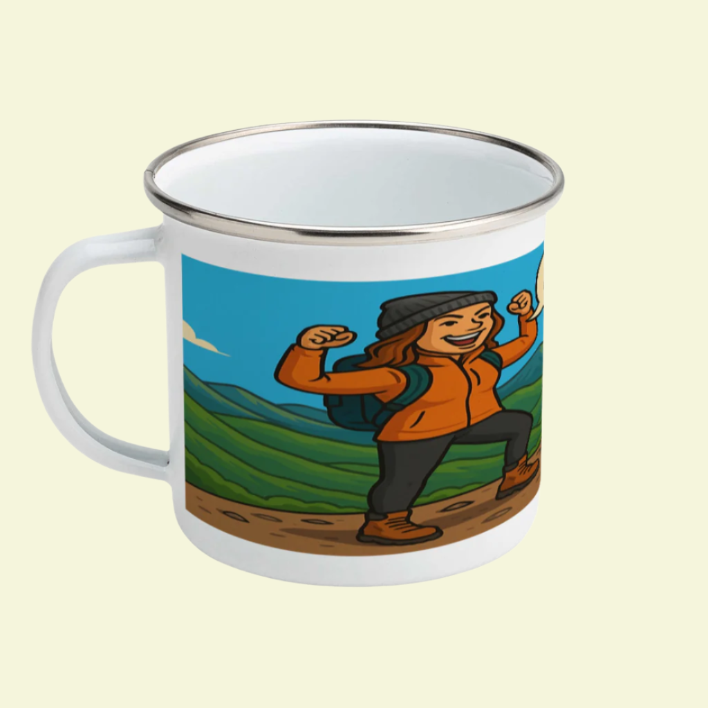 Funny Wainwrights enamel Lake District mug for women - Completed It Mate hiking gift
