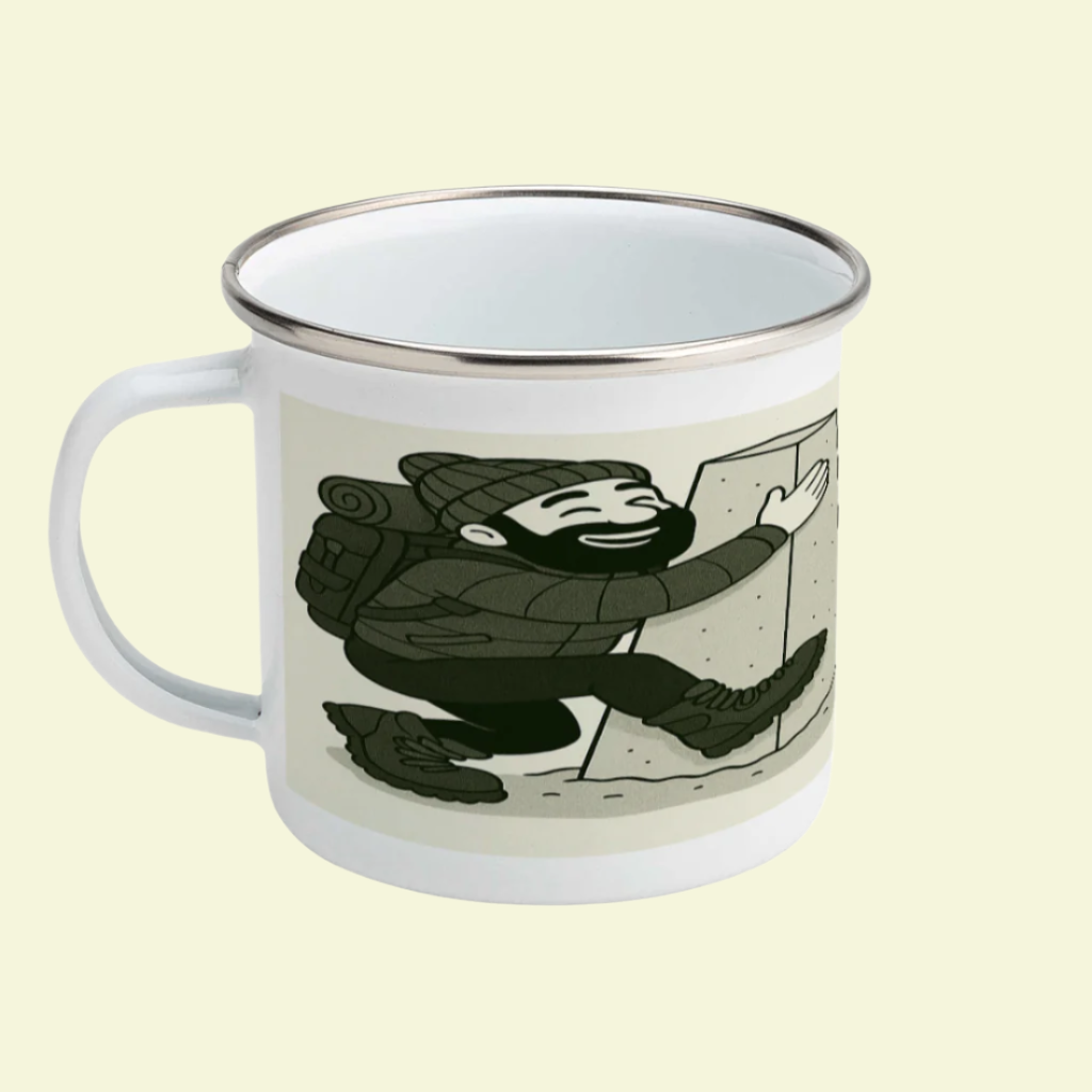Funny Trig Bagger enamel mug for men - hiking gift