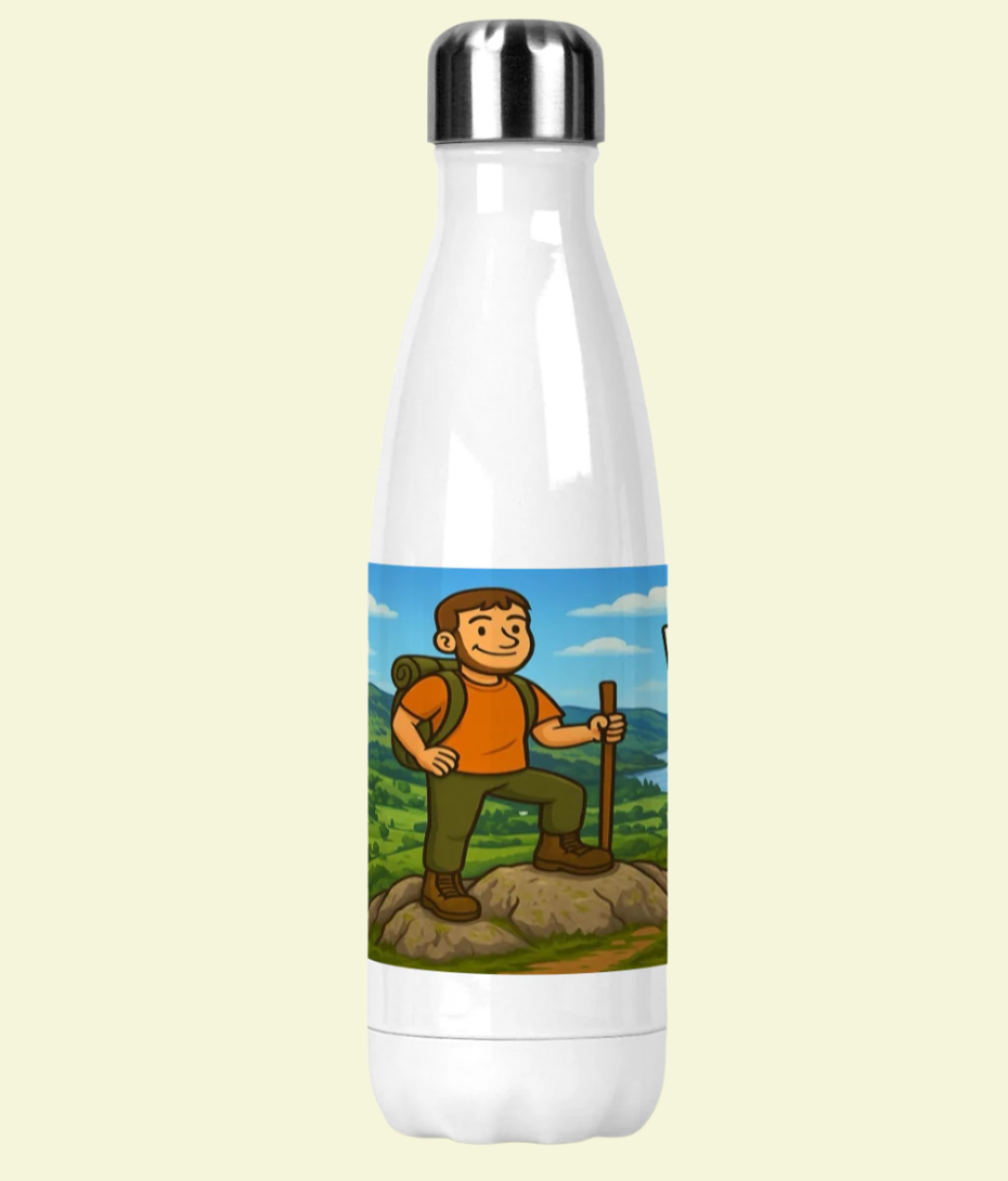 Wainwright Wanker bottle for him - 500ml funny Lake District design