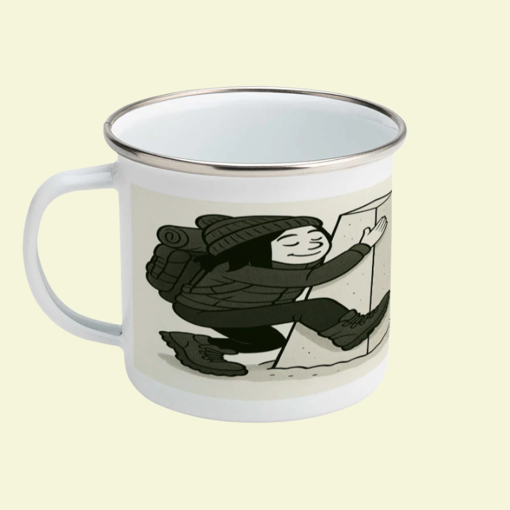 Novelty enamel mug for ladies who bag trig points - Trig Bagger