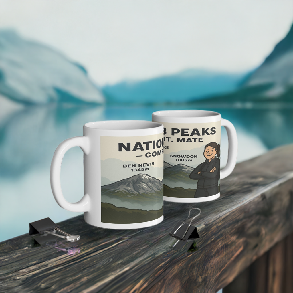 Novelty ceramic mug for ladies who did the 3 Peaks - Completed It Mate