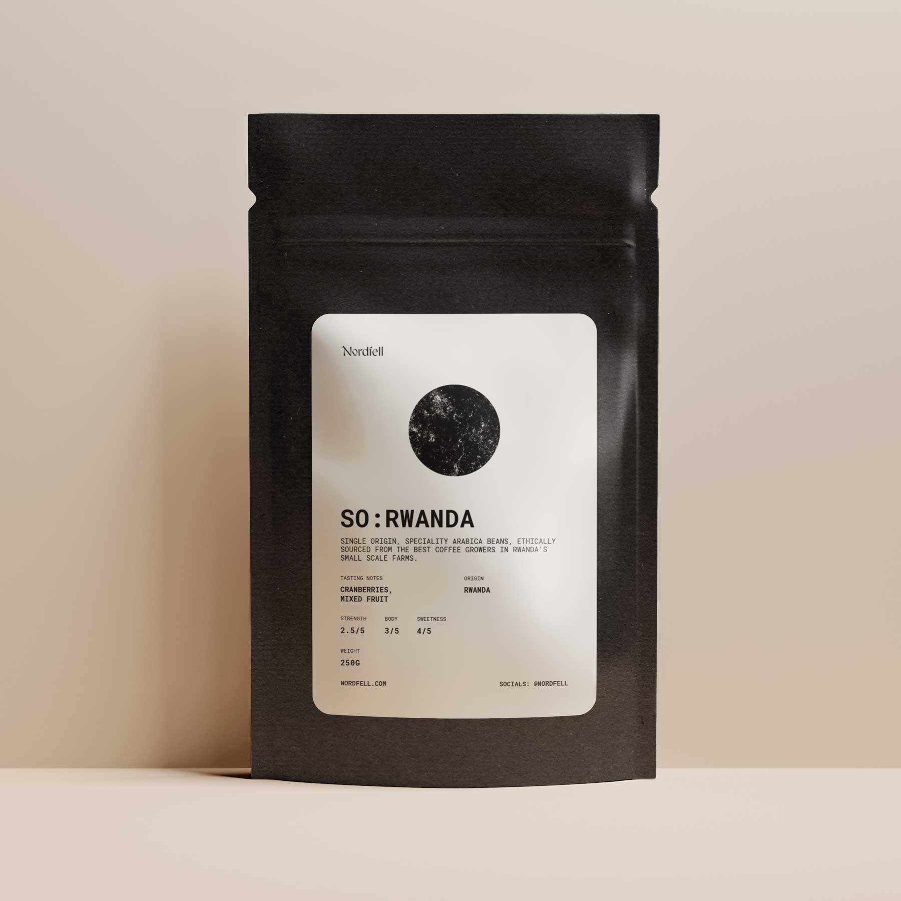 Rwanda Single Origin Coffee – Light-Medium Roast (250g)