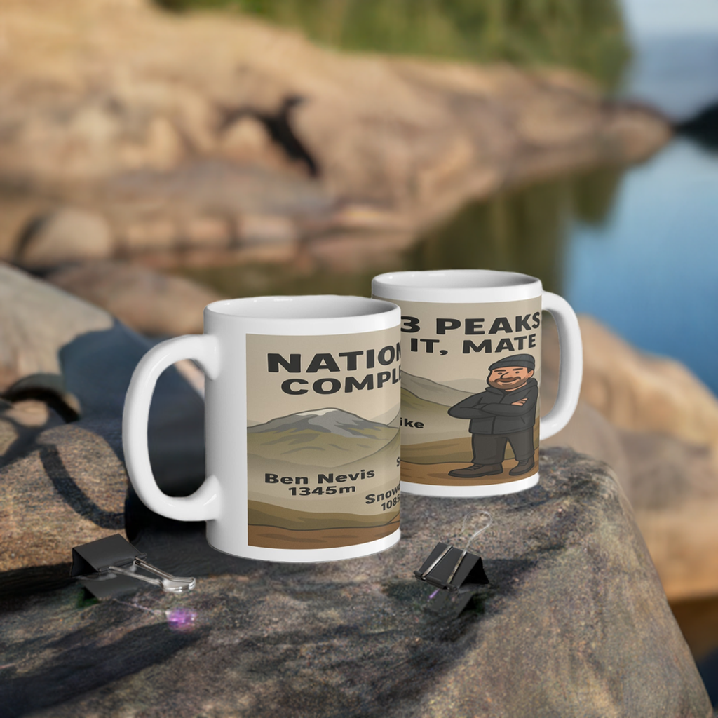 National 3 Peaks Completed It Mate ceramic mug for him - The Obese Hiker