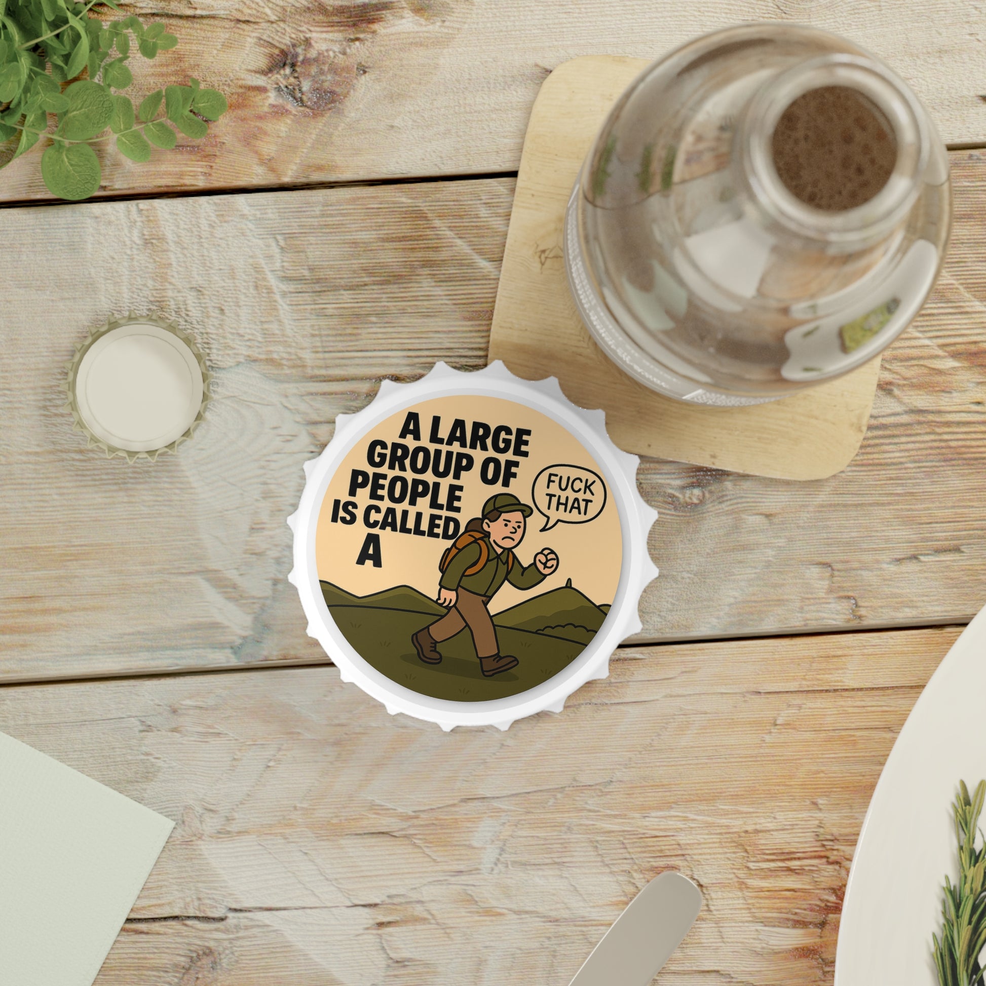A Large Group of People fridge bottle opener for women - outdoors theme