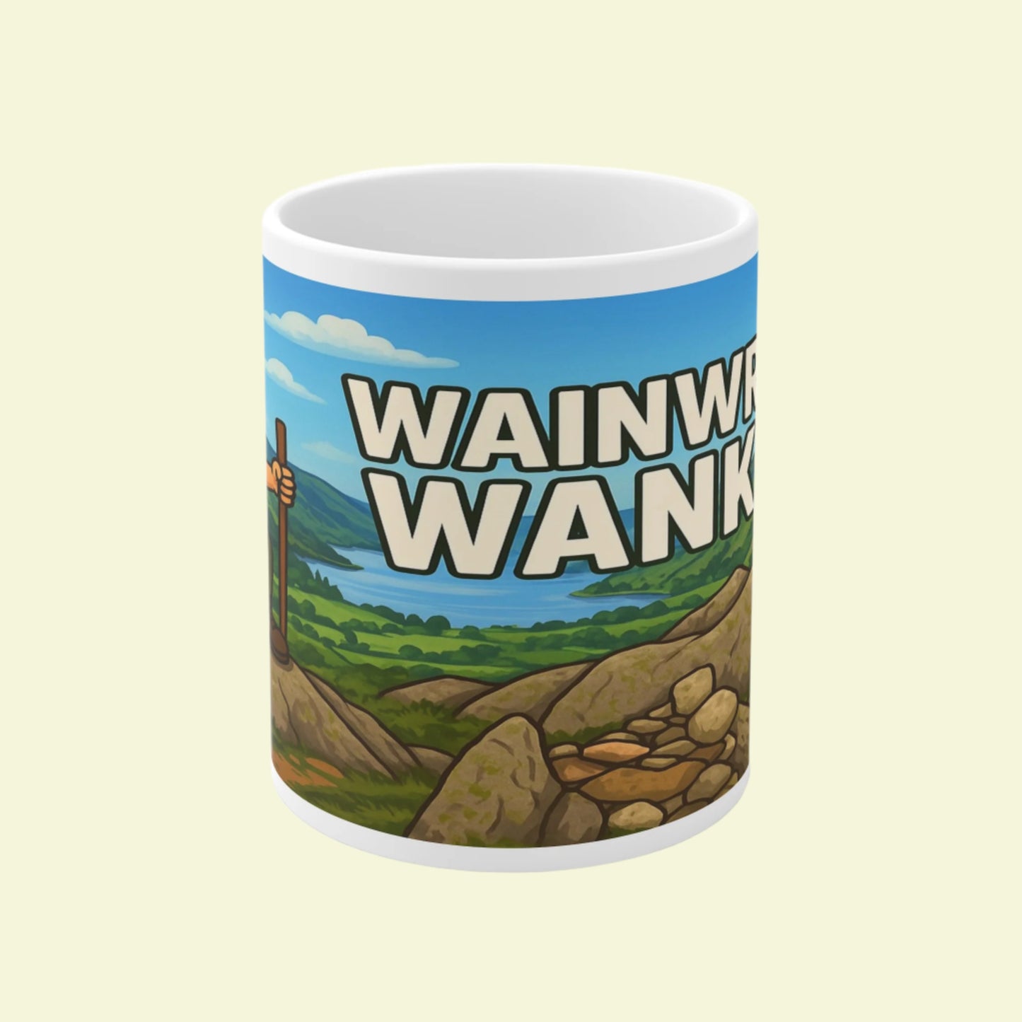 UK Lake District walking ceramic mug - Wainwright Wanker design