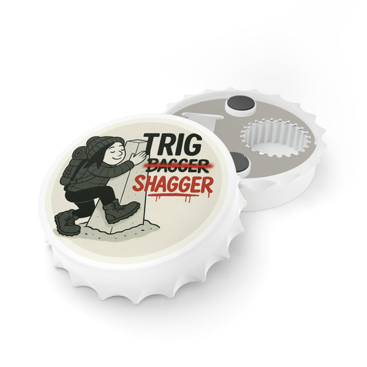 Trig Bagger Bottle Opener - Funny Hiking Gift for Her | Magnetic Beer Opener for Walkers, Campers & Outdoor Lovers