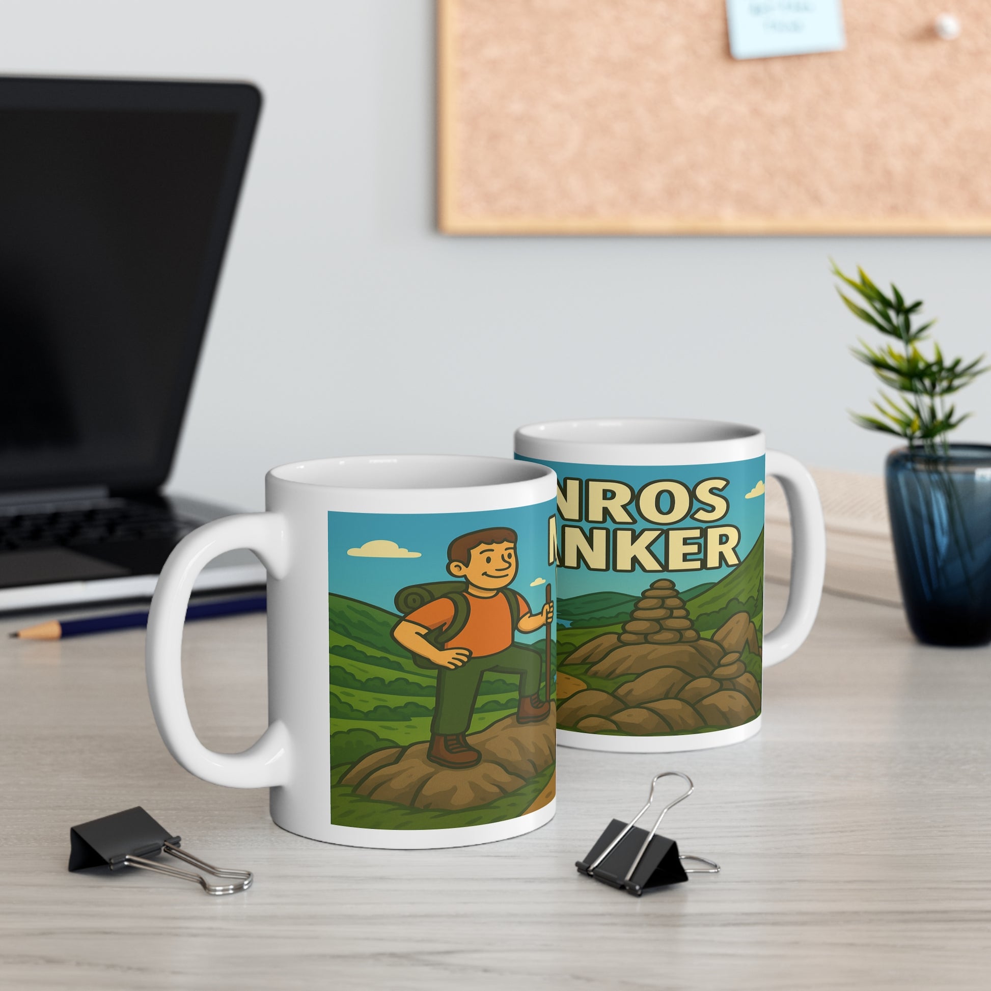 Novelty ceramic mug for guys who bag Munros - Munro Wanker