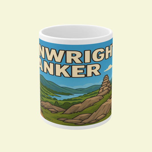 Sarcastic Lake District ceramic mug for female walkers - Wainwright Wanker
