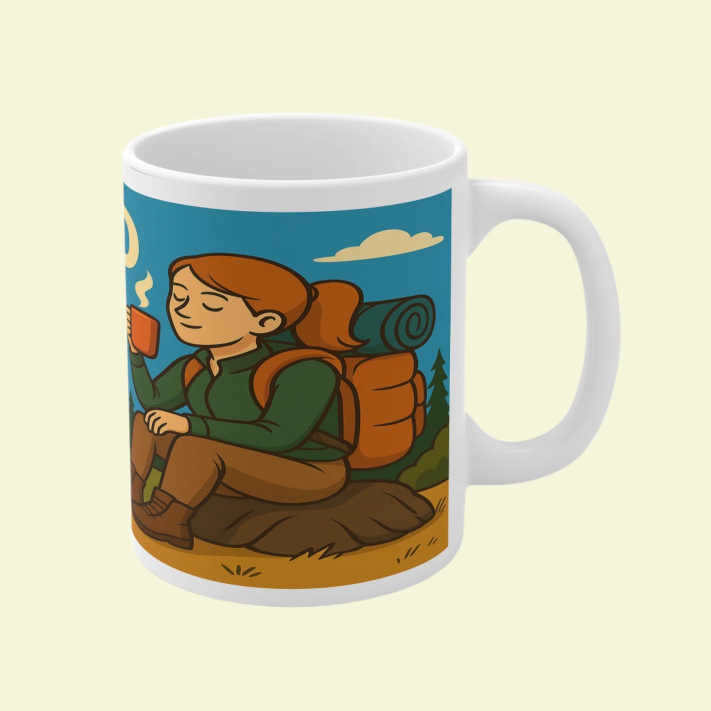 Ceramic Mug 11oz – Brewed for the Wild for Her | Funny Hiking Gift