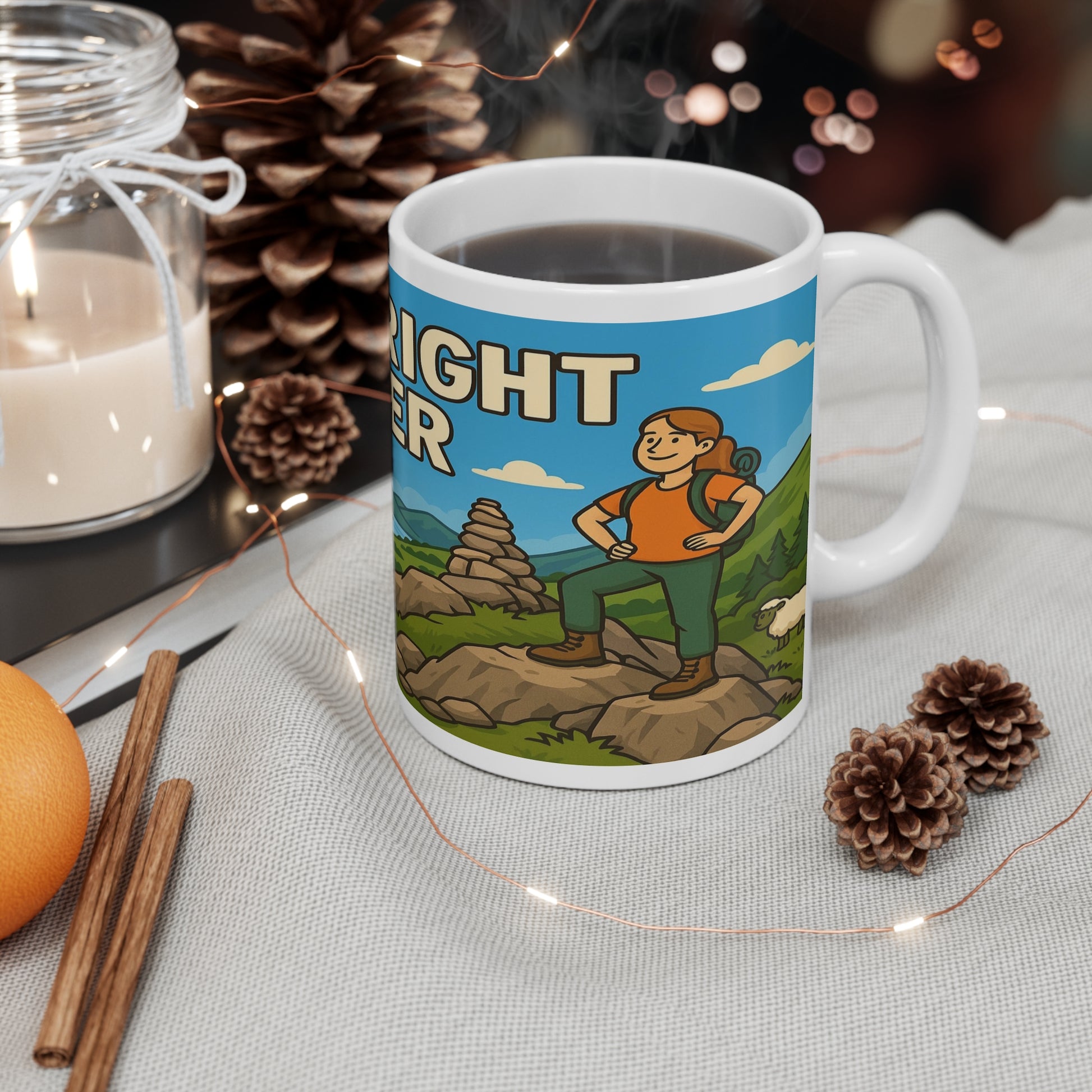 Funny outdoors Lake District ceramic mug for female hikers - Wainwright Wanker