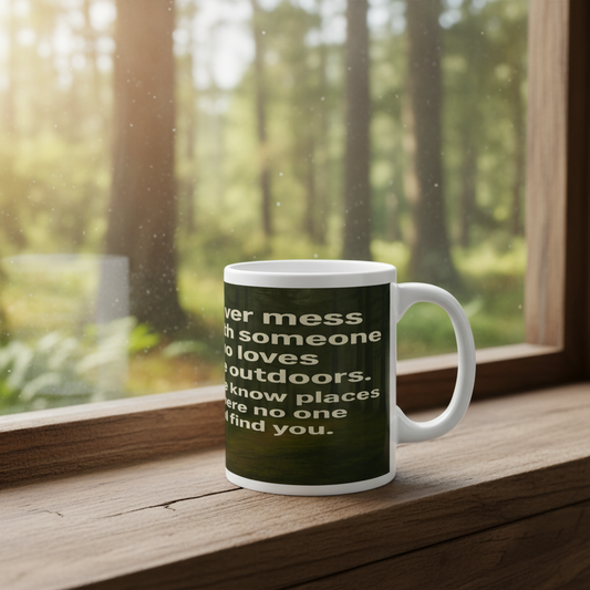 Ceramic Mug 11oz – Never Mess With Outdoors Lover for Him | Gift