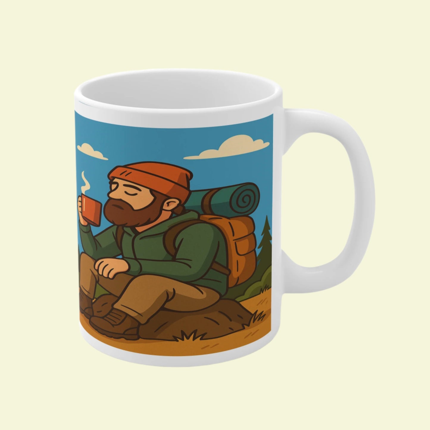 Ceramic Mug 11oz – Brewed for the Wild for Him | Funny Hiking Gift