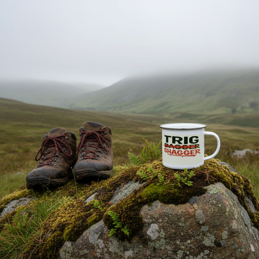 Enamel Mug 12oz – Trig Shagger for Him | Funny Hiking & Mountain Gift