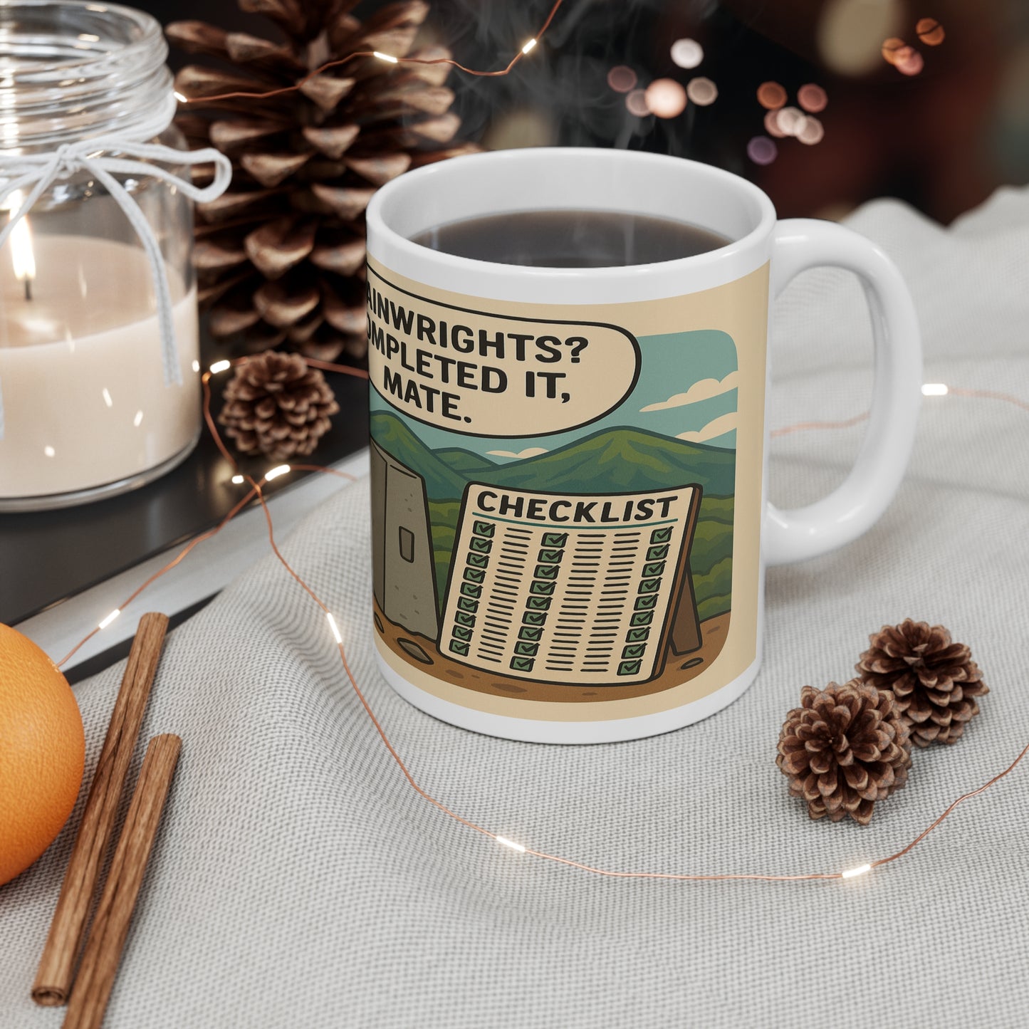 Lake District Ceramic mug for men who conquer Wainwrights - Completed It Mate