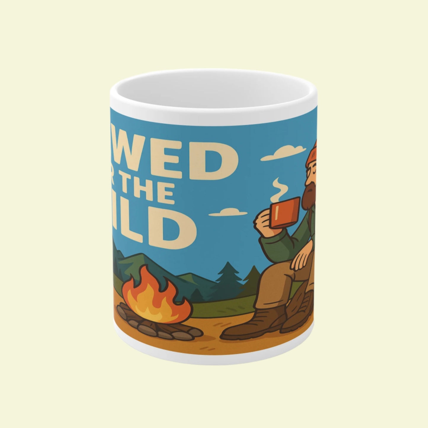 Ceramic Mug 11oz – Brewed for the Wild for Him | Funny Hiking Gift