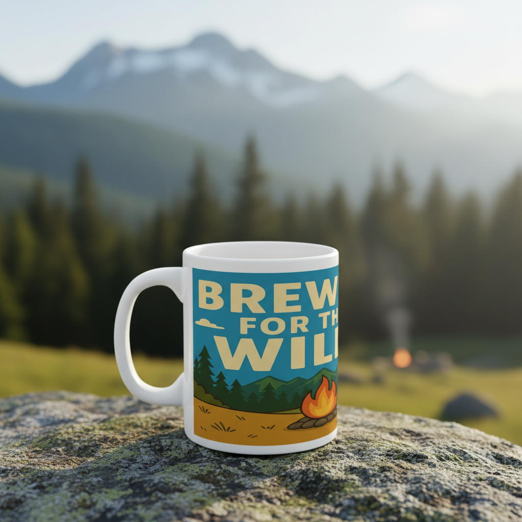 Ceramic Mug 11oz – Brewed for the Wild for Her | Funny Hiking Gift