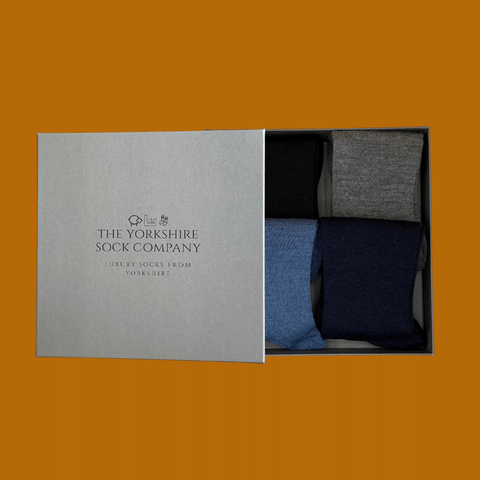 Yorkshire Socks Luxury Gift Box rigid presentation box for 4-pair sock bundle