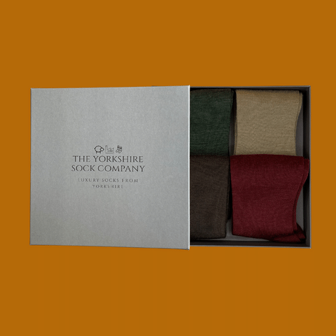 Yorkshire Socks Luxury Gift Box rigid presentation box for 4 pair bundle gift packaging