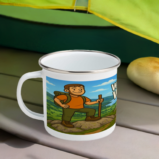 Wainwright Wanker Mug - Funny Hiking Gift for Him | Enamel Coffee Cup for Outdoor Lovers
