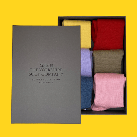Yorkshire Socks Luxury Gift Box rigid presentation box for 6 pair sock bundle