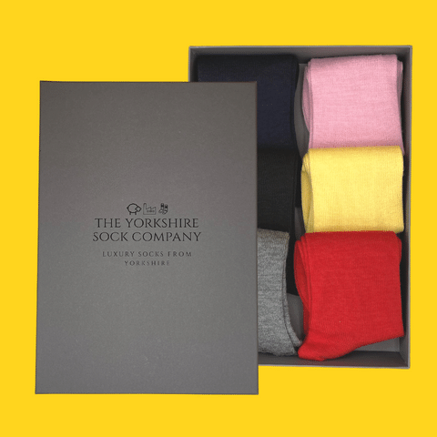 Yorkshire Socks Luxury Gift Box rigid presentation box for 6 pair sock bundle