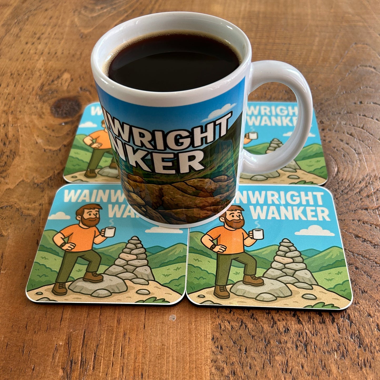 Walking and Lake District hiking coaster for him - Wainwright Wanker style