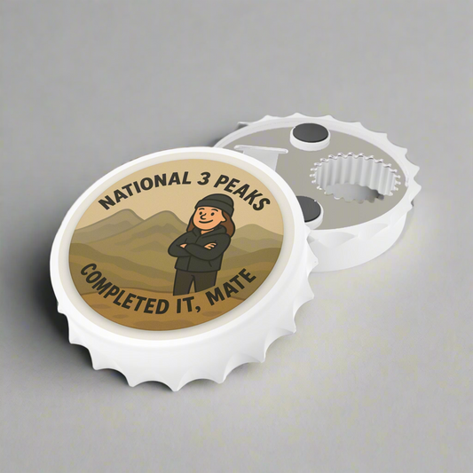 National 3 Peaks Bottle Opener - Funny Hiking Gift for Her | Magnetic Beer Opener for Walkers, Campers & Outdoor Lovers