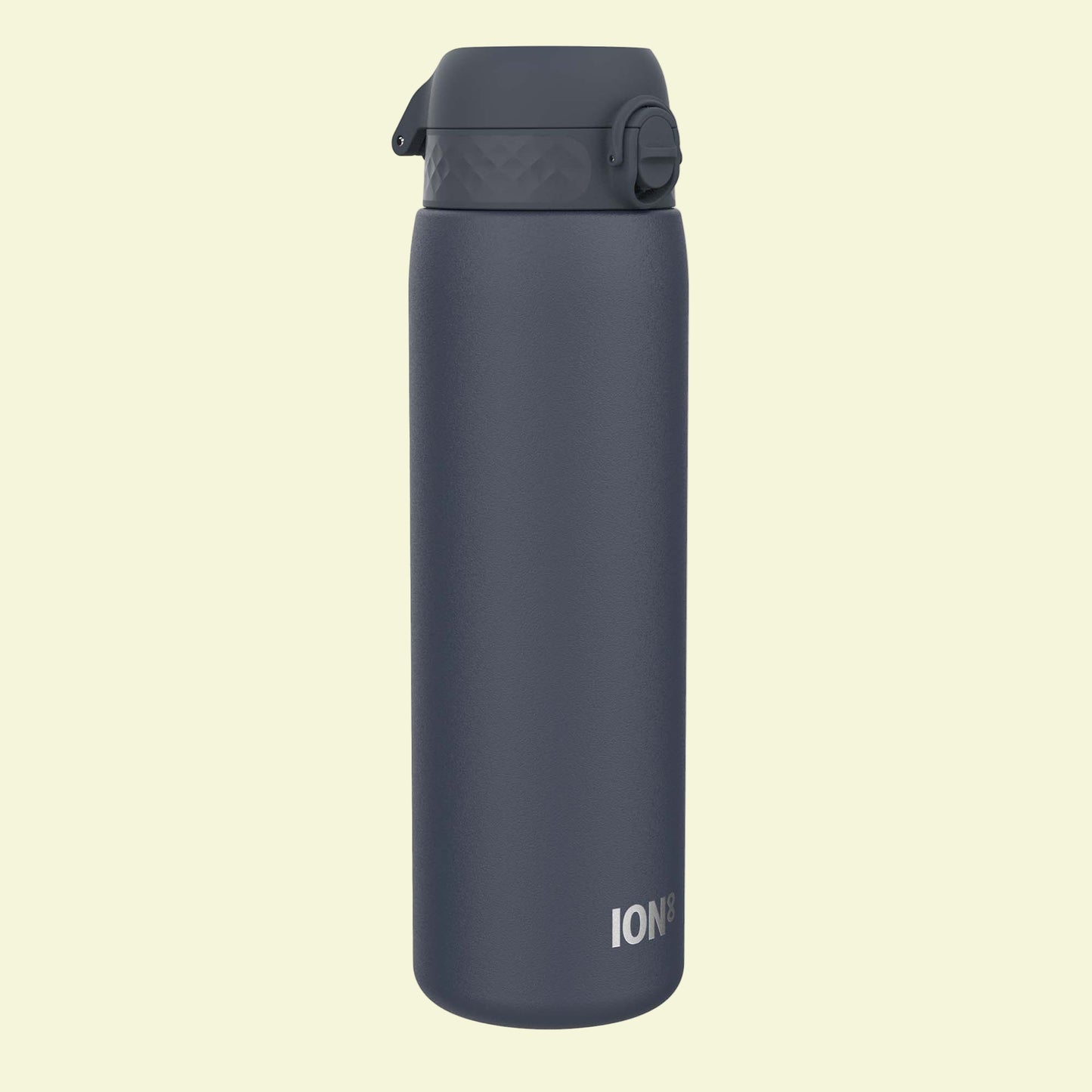 Dark gray insulated bottle with 'ION' branding on a white background