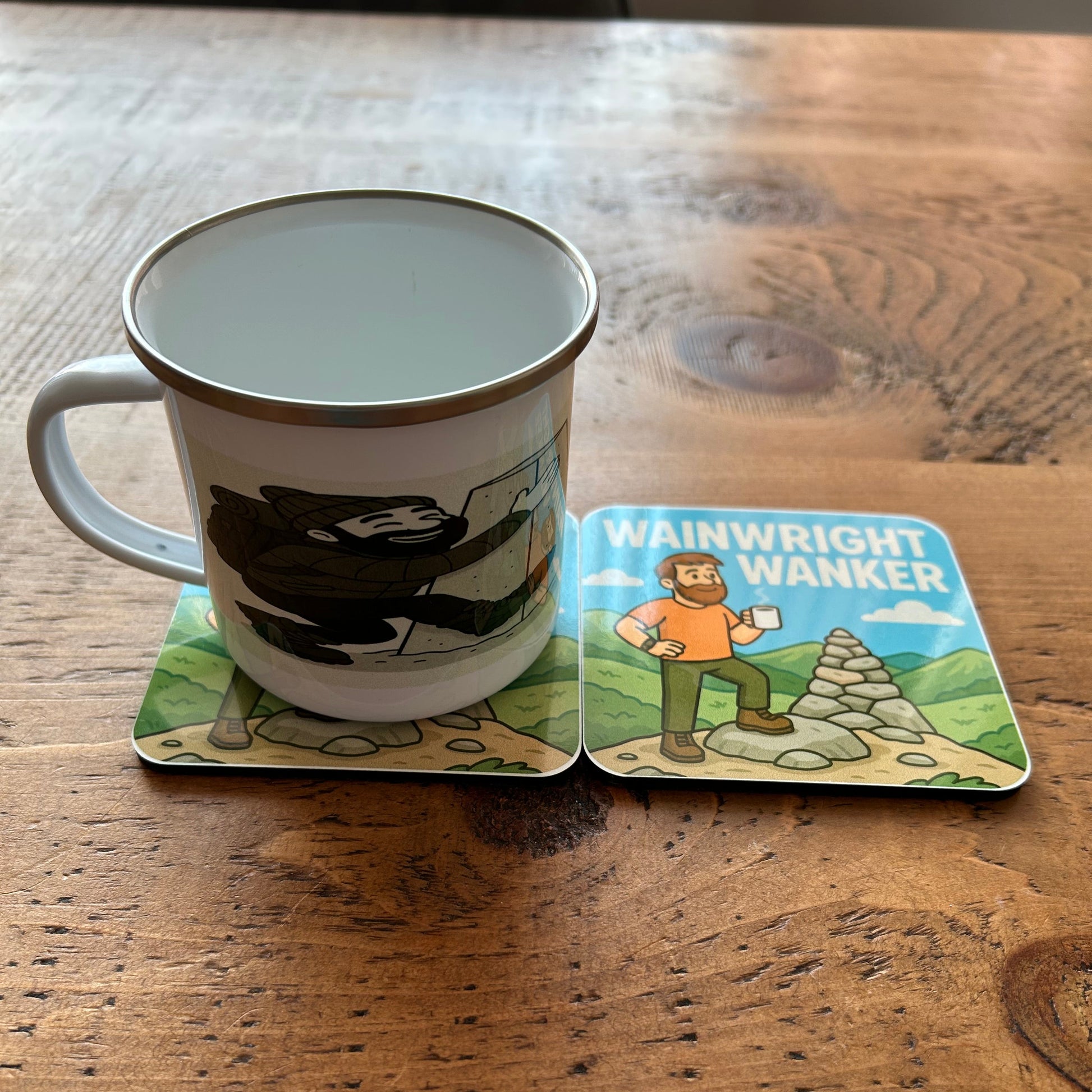 Wainwright Wanker drinks Lake District coaster for men - outdoors theme