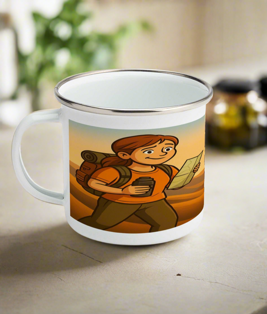 I'd Rather be Lost With Coffee than Found Without it - Funny Enamel Camping Mug for Her
