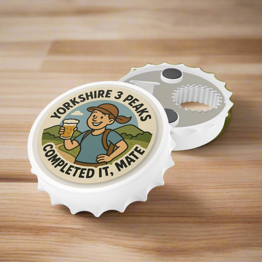 Yorkshire 3 Peaks Bottle Opener - Funny Hiking Gift for Her | Magnetic Beer Opener for Walkers, Campers & Outdoor Lovers