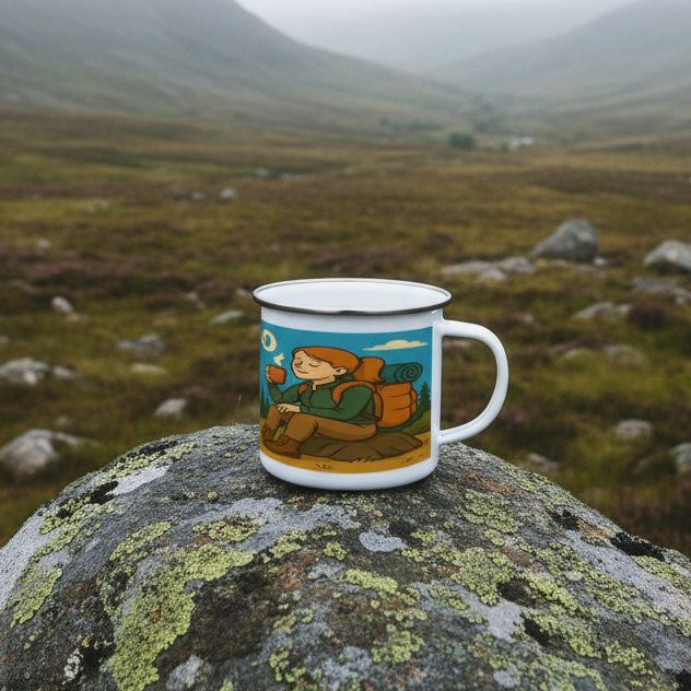 Enamel Mug 12oz – Brewed for the Wild for Her | Camping & Hiking Gift
