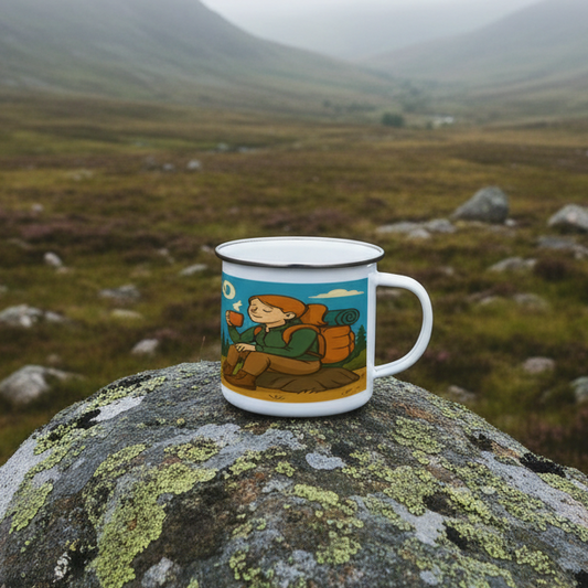 Enamel Mug 12oz – Brewed for the Wild for Her | Camping & Hiking Gift