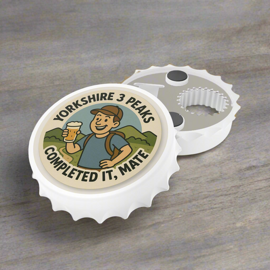Yorkshire 3 Peaks Bottle Opener - Funny Hiking Gift for Him | Magnetic Beer Opener for Walkers, Campers & Outdoor Lovers