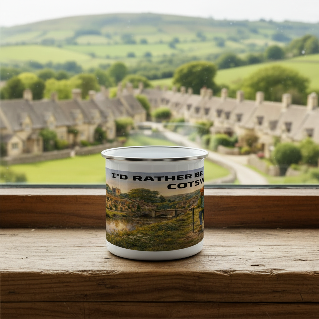Enamel Mug 12oz – I'd Rather Be in the Cotswolds for Her | Camping Gift