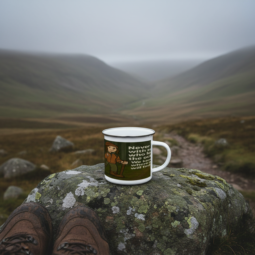 Enamel Mug 12oz – Never Mess Outdoors Lover for Her | Camping Gift