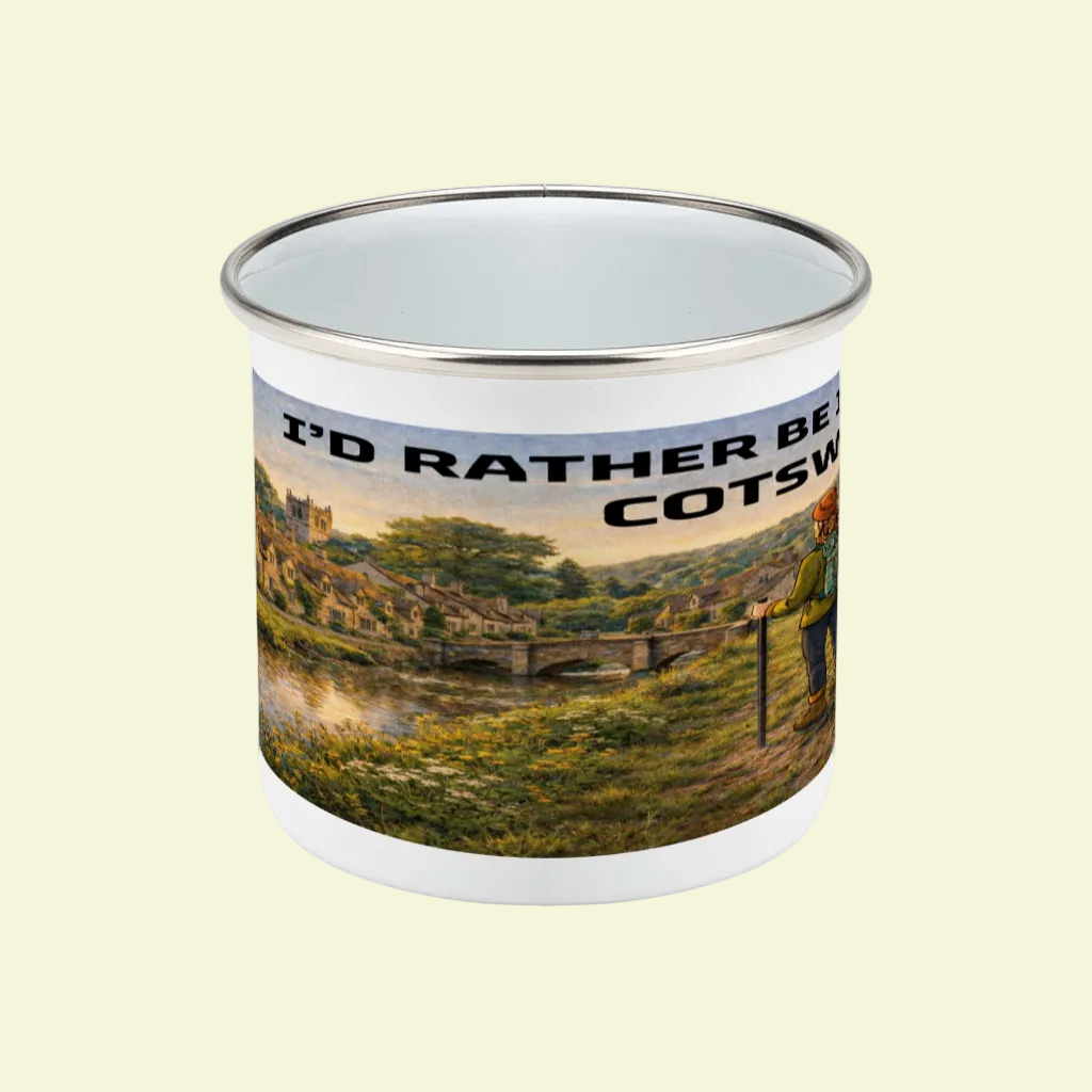 Enamel Mug 12oz – I'd Rather Be in the Cotswolds for Her | Camping Gift