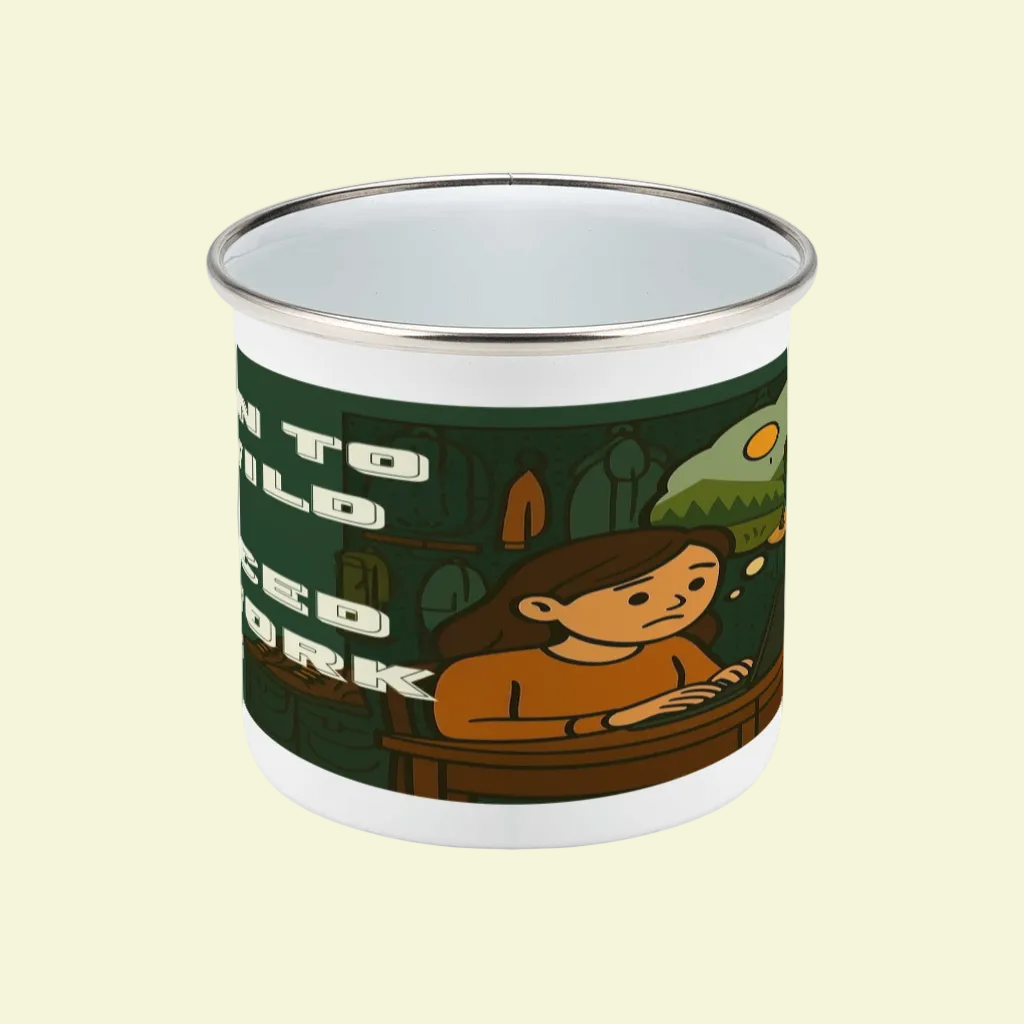 Enamel Mug 12oz – Born to Be Wild for Her | Funny Work & Outdoor Gift