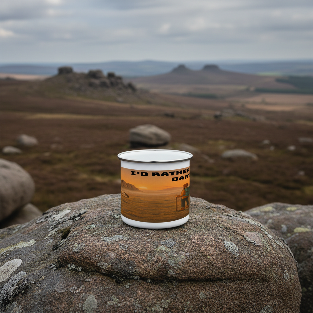 Enamel Mug 12oz – I'd Rather Be on Dartmoor for Him | Camping Gift