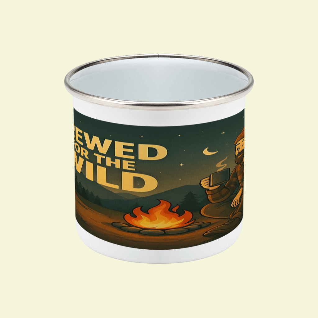 Enamel Mug 12oz – Brewed for the Wild Night for Him | Hiking Gift