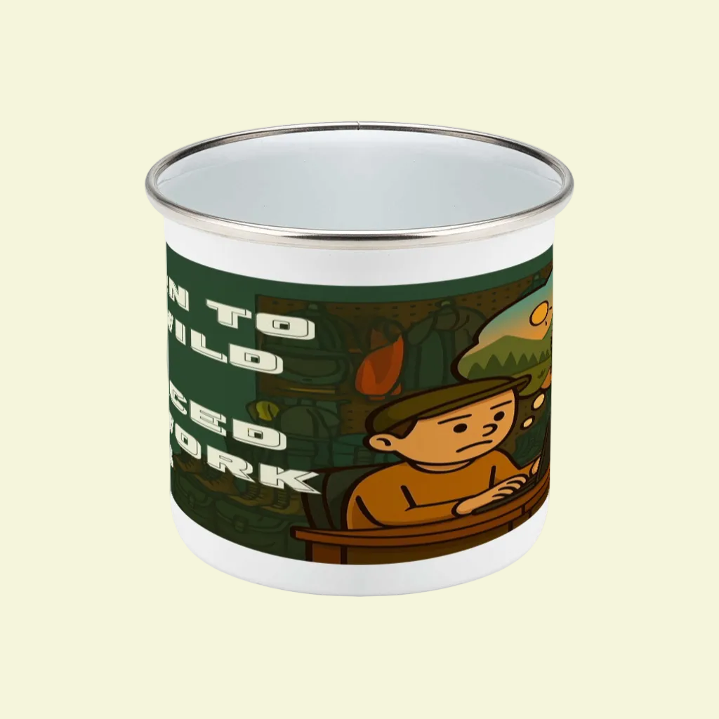 Enamel Mug 12oz – Born to Be Wild for Him | Funny Work & Outdoor Gift