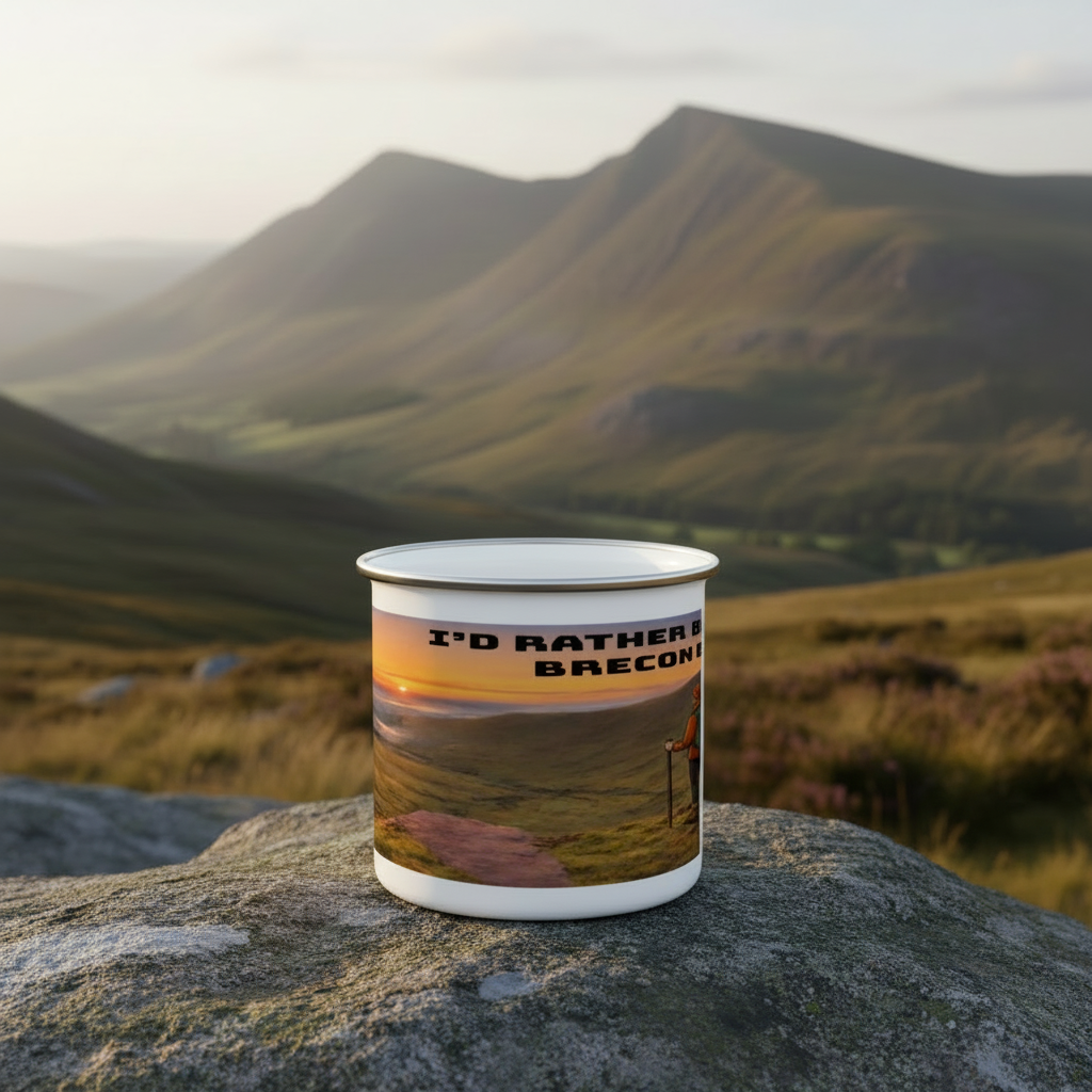 Enamel Mug 12oz – I'd Rather Be in the Brecon Beacons for Him | Camping Gift