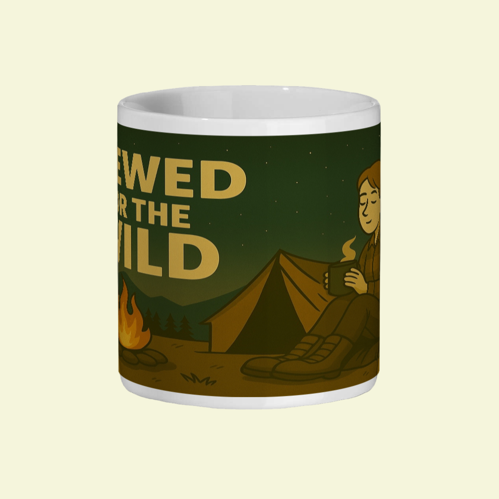 Ceramic Mug 11oz – Brewed for the Wild Night for Her | Funny Hiking Gift