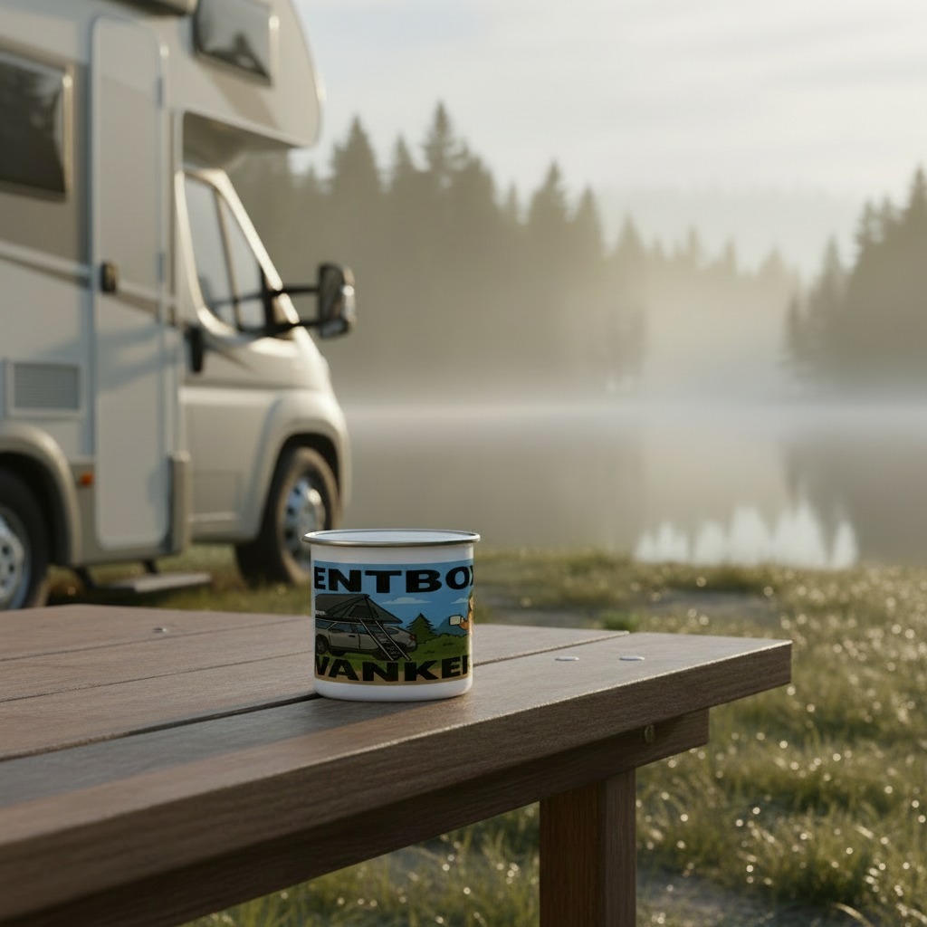 Enamel Mug 12oz – Tentbox Wanker for Her | Camping & Van Life Gift