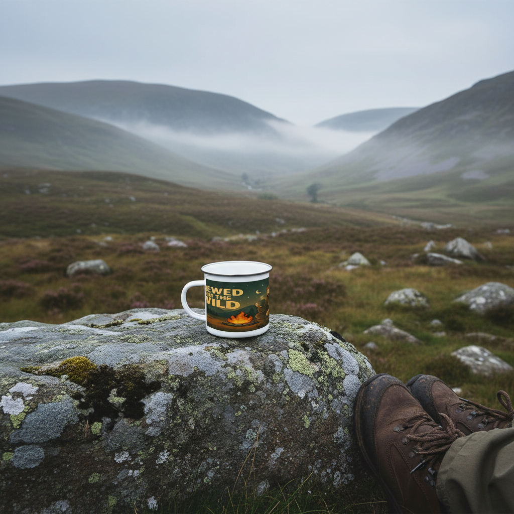 Enamel Mug 12oz – Brewed for the Wild Night for Him | Hiking Gift