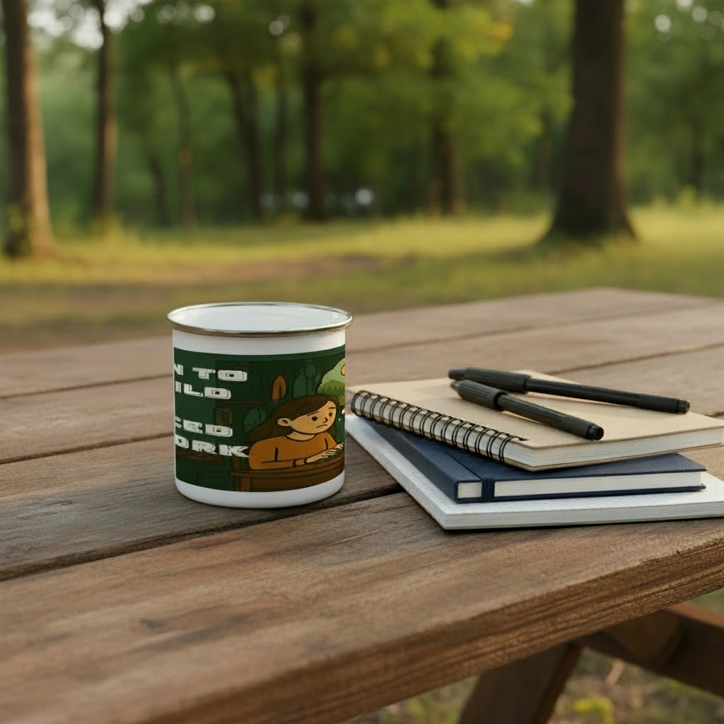 Enamel Mug 12oz – Born to Be Wild for Her | Funny Work & Outdoor Gift